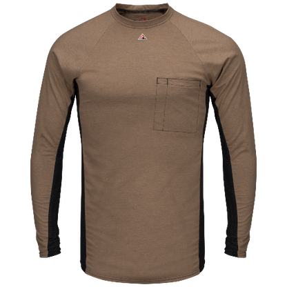 Bulwark MPS8 Men's FR Long Sleeve Base Layer with Concealed Chest Pocket