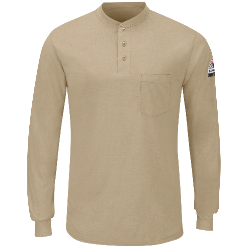 Bulwark SML8 Men's Long Sleeve Lightweight Henley Shirt