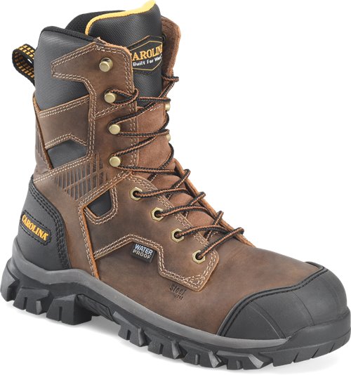 Carolina CA3592 Men's Falcon 8” Waterproof Steel Toe Work Boot - Brown