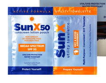 Load image into Gallery viewer, CoreTex Sun X SPF 50+ Broad Spectrum Sunscreen - Single Dose Lotion Packet with Dry Towelette
