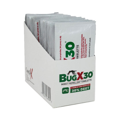 CoreTex Bug X 30 Insect Repellent - Single Dose Towelettes