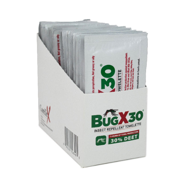 CoreTex Bug X 30 Insect Repellent - Single Dose Towelettes