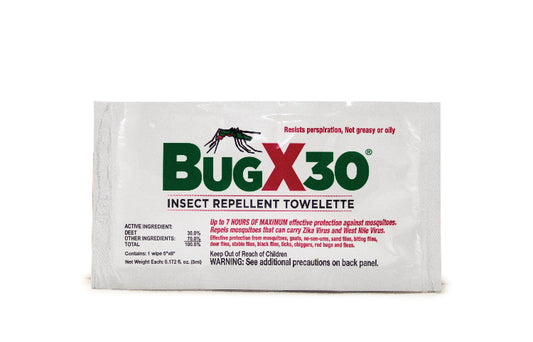 CoreTex Bug X 30 Insect Repellent - Single Dose Towelettes