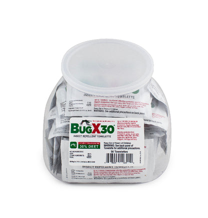 CoreTex Bug X 30 Insect Repellent - Single Dose Towelettes