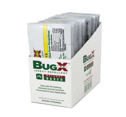 CoreTex Bug X FR Insect Repellent without Deet, Single Dose Towelettes
