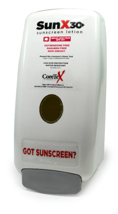 CoreTex Sun X SPF 30+ Broad Spectrum Sunscreen, Wallmount Dispenser Refills