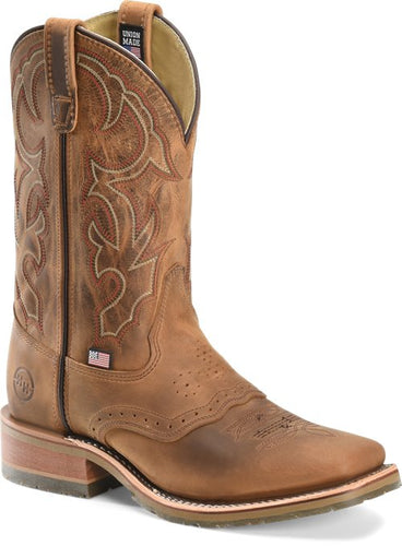 Double H DH3560 Jase 11" Domestic Wide Square Toe I.C.E. Roper Workboots - Brown