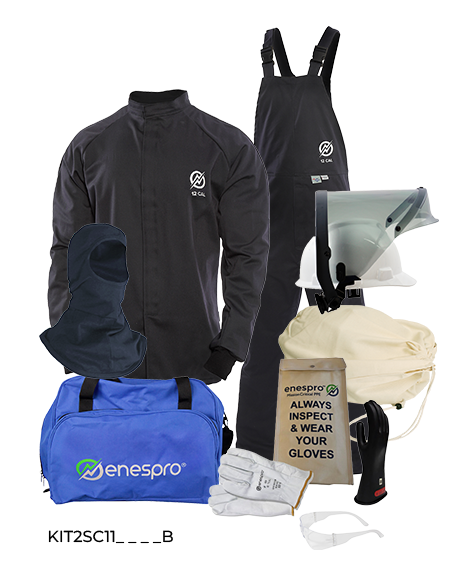 Enespro KIT2SC11-series ArcGuard 12 Cal Arc Flash Kit with Short Coat and Bib