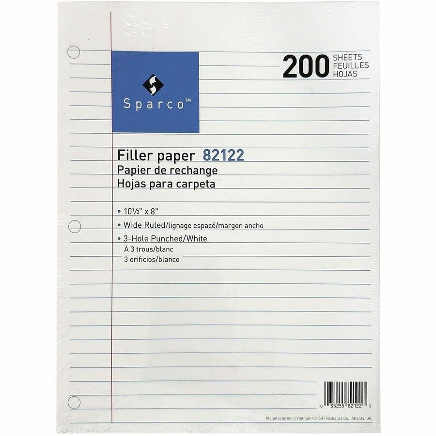 Sparco 3-hole Punched Filler Paper