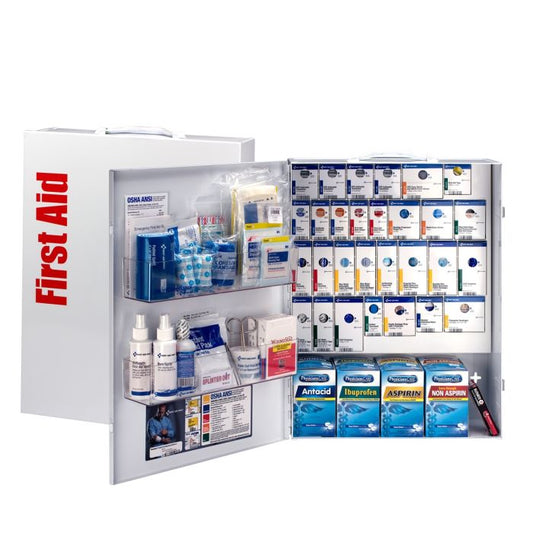 First Aid Only 90830 - 150 Person XL Metal SmartCompliance Food Service First Aid Cabinet with OTC Medications