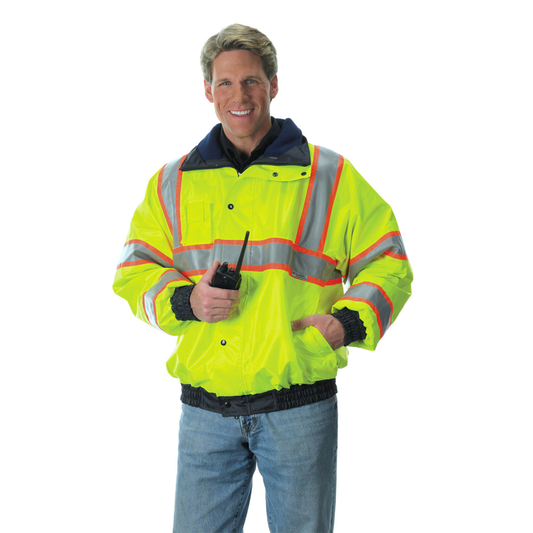 Lakeland C3SAFRG2L Class 3 High Visibility Bomber Jacket with Zip-Out Liner