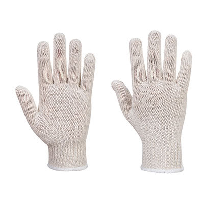 Portwest A030 String Knit Liner Gloves, White (Case of 300 Pairs)