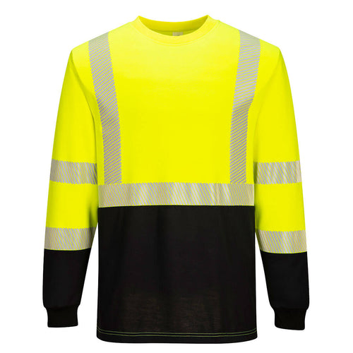 Portwest FR709 Flame Resistant Hi-Vis 2-Tone Long Sleeve T-Shirt