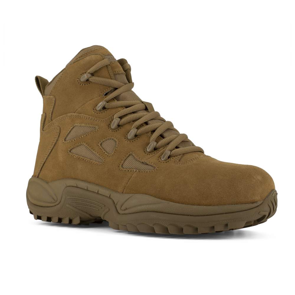 Reebok RB8650 Men's Rapid Response Composite Toe Tactical Boots - Side Zip - Coyote