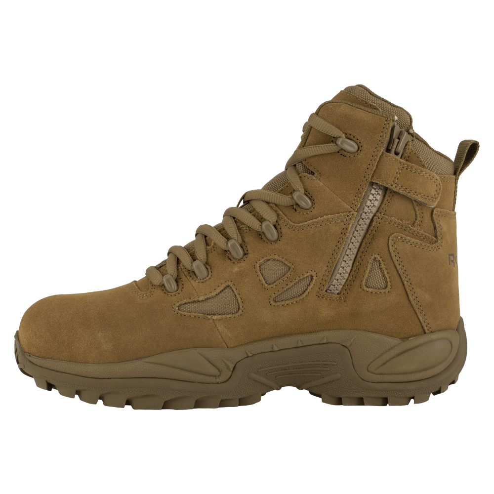 Reebok RB8650 Men's Rapid Response Composite Toe Tactical Boots - Side Zip - Coyote