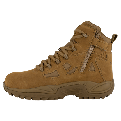 Reebok RB8650 Men's Rapid Response Composite Toe Tactical Boots - Side Zip - Coyote