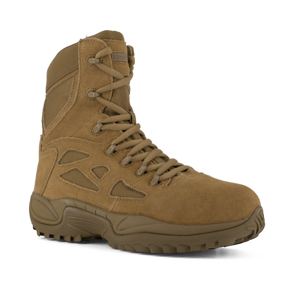 Reebok RB885 Women's Rapid Response Composite Toe Tactical Boots - Side Zip - Coyote