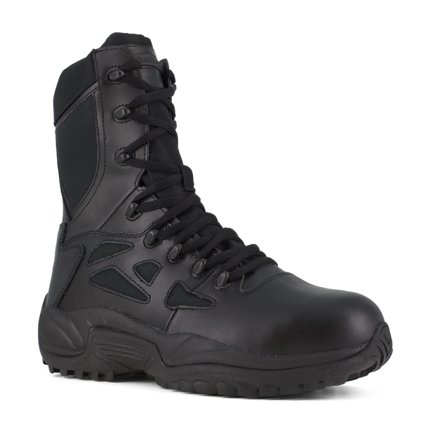 Reebok RB8874 Men's Rapid Response RB Composite Toe Tactical Boots - Side Zip - Black