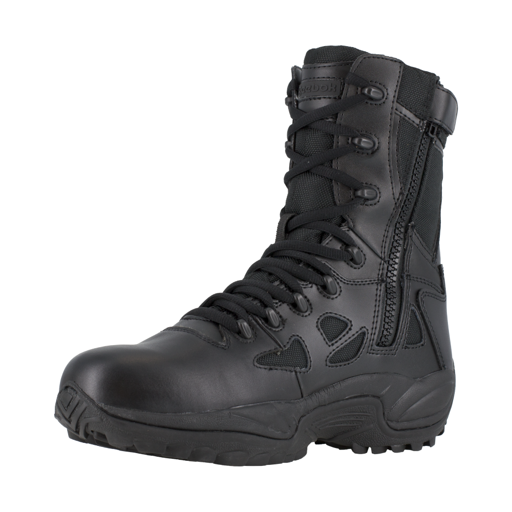 Reebok RB8877 Men's Rapid Response RB Waterproof Tactical Boots - Side Zip - Black