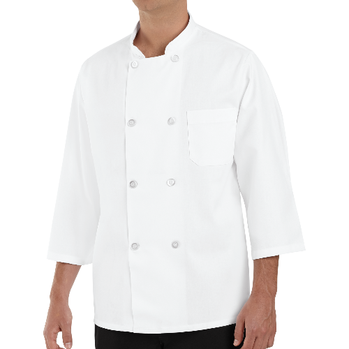 Red Kap 0402 Three-Quarter Sleeve Chef Coat