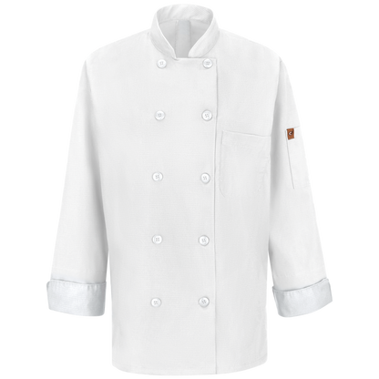 Red Kap 041X Women's Long Sleeve Chef Coat with OilBlok + Mimix