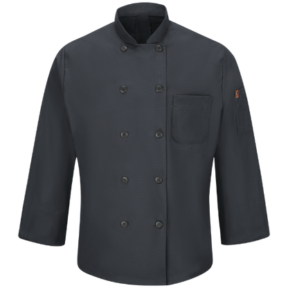 Red Kap 042X Men's Long Sleeve Chef Coat with OilBlok + Mimix