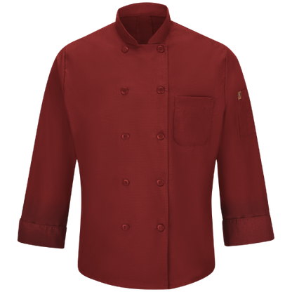 Red Kap 042X Men's Long Sleeve Chef Coat with OilBlok + Mimix