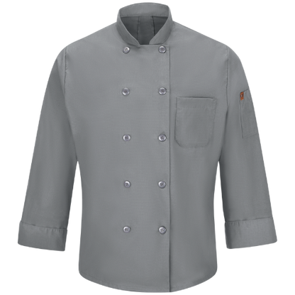 Red Kap 042X Men's Long Sleeve Chef Coat with OilBlok + Mimix