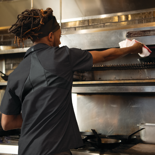 Red Kap 502X Men's Cook Shirt w/ OilBlok + MIMIX