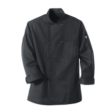 Load image into Gallery viewer, Red Kap KT76 Eight Pearl Button Black Chef Coat
