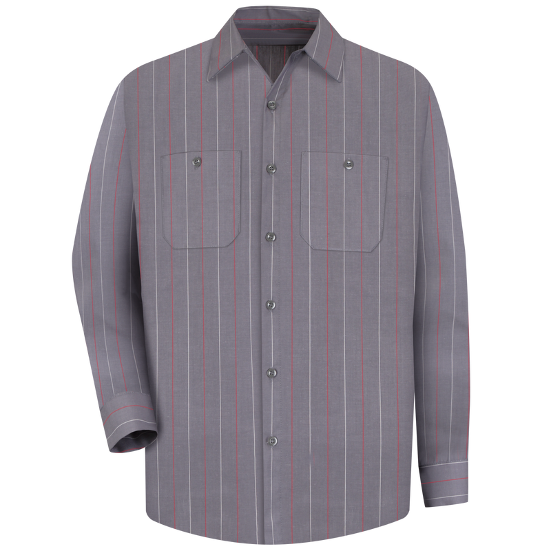 Red Kap SP14 Men's Striped Long Sleeve Work Shirt