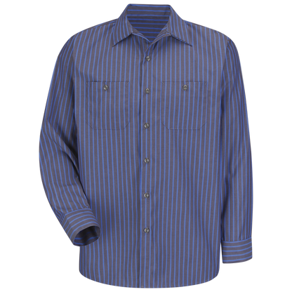 Red Kap SP14 Men's Striped Long Sleeve Work Shirt