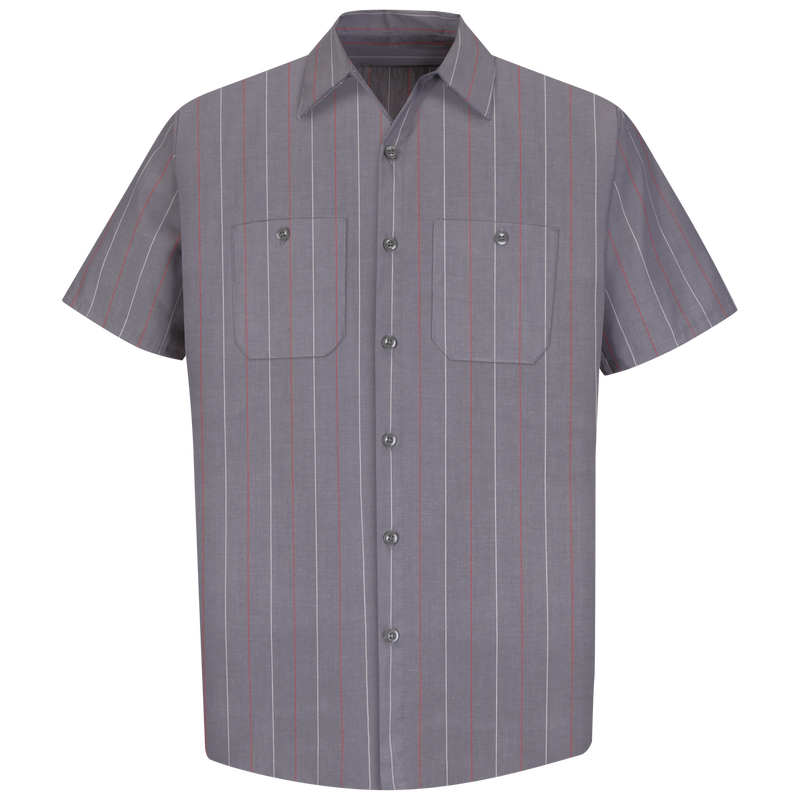Red Kap SP24 Men's Striped Short Sleeve Work Shirt