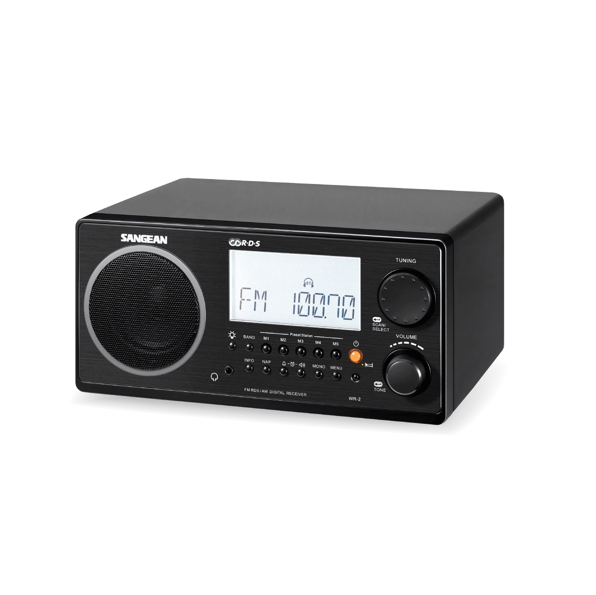Sangean WR-2CL Digital AM-FM Clear Cabinet Table-Top Radio