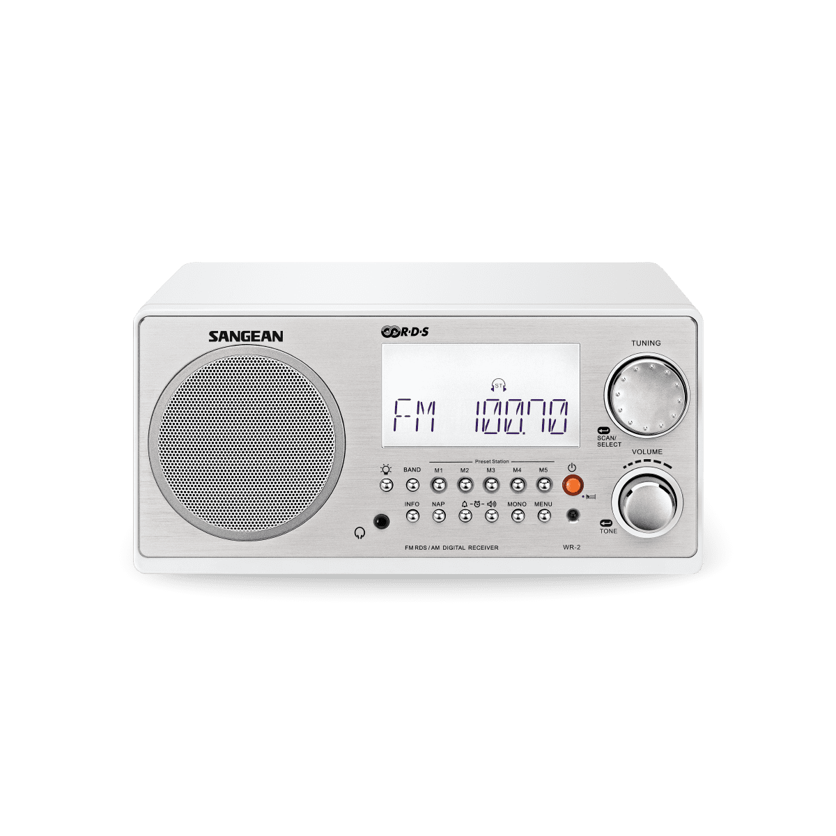 Sangean WR-2CL Digital AM-FM Clear Cabinet Table-Top Radio