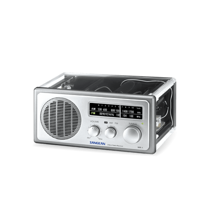 Sangean WR-1CL Analog AM-FM Clear Cabinet Table-Top Radio