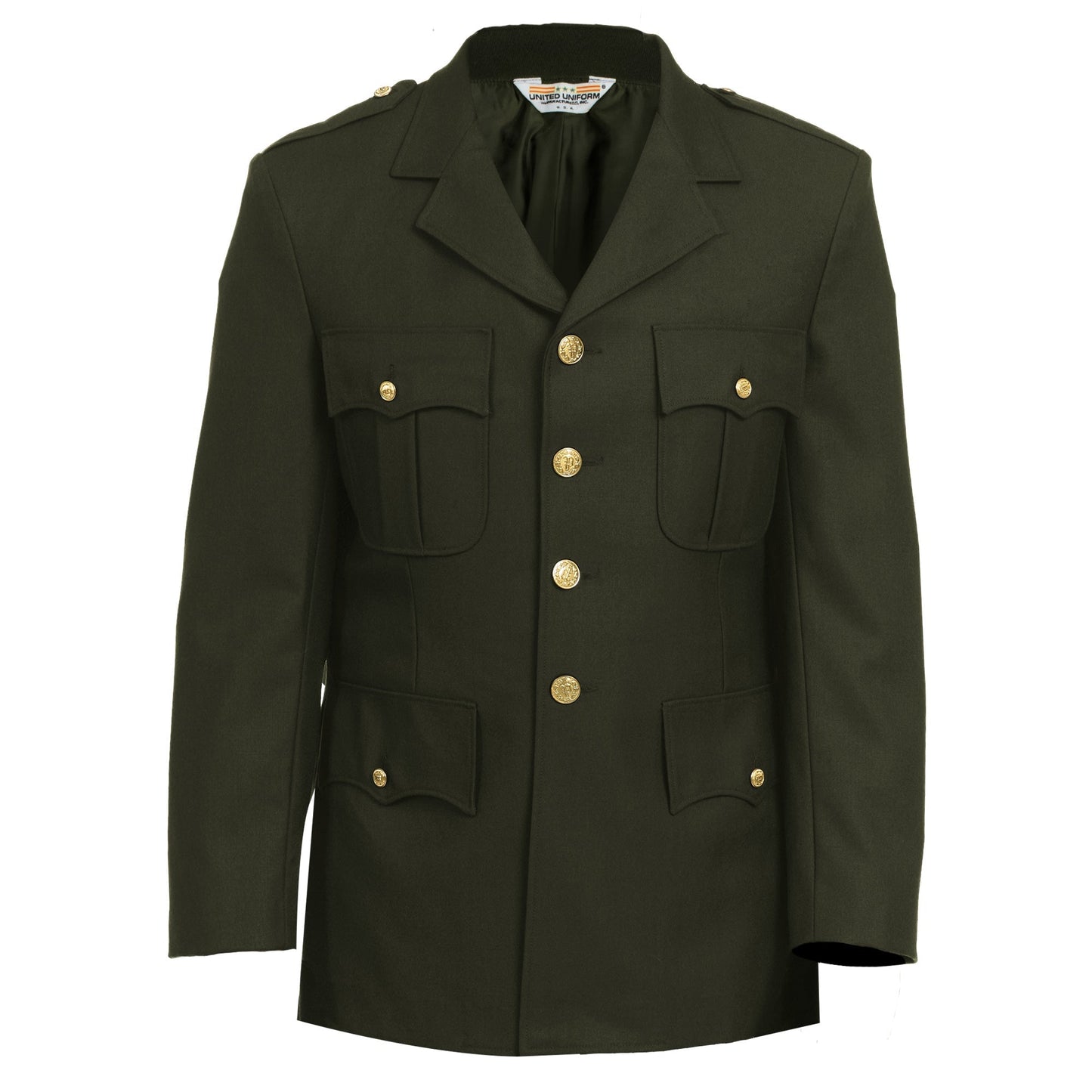 United Uniforms Single Breasted Class A Dress Coat - 55% Polyester / 45% Wool Elastique Weave