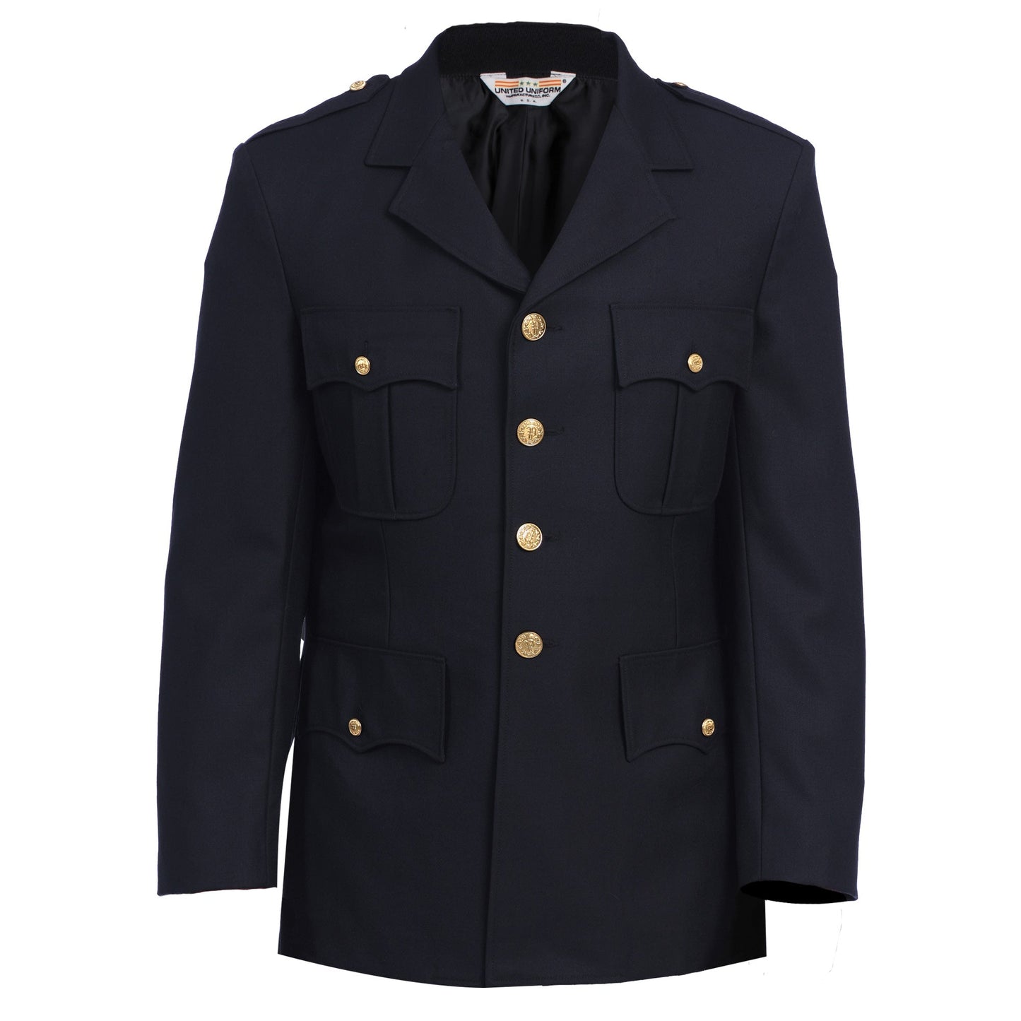 United Uniforms Single Breasted Class A Dress Coat - 55% Polyester / 45% Wool Elastique Weave