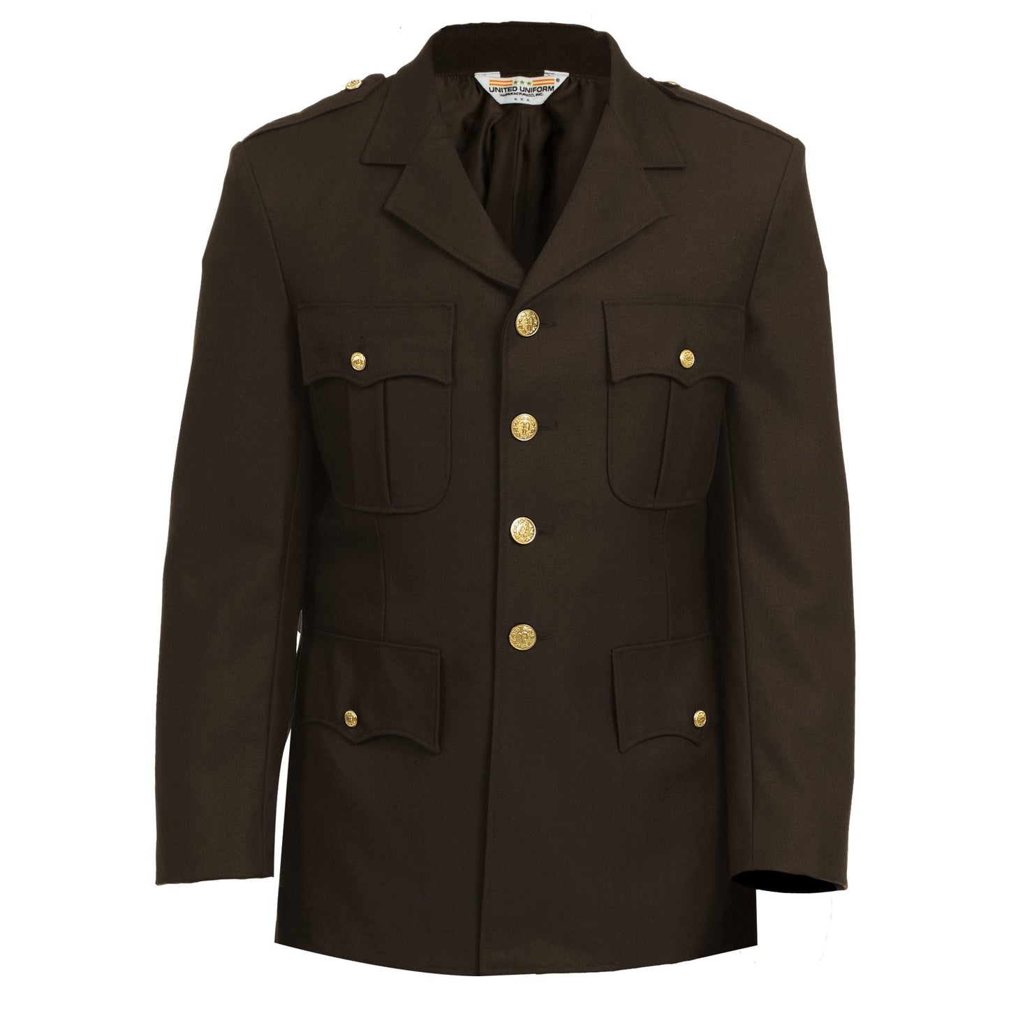 United Uniforms Single Breasted Class A Dress Coat - 55% Polyester / 45% Wool Elastique Weave