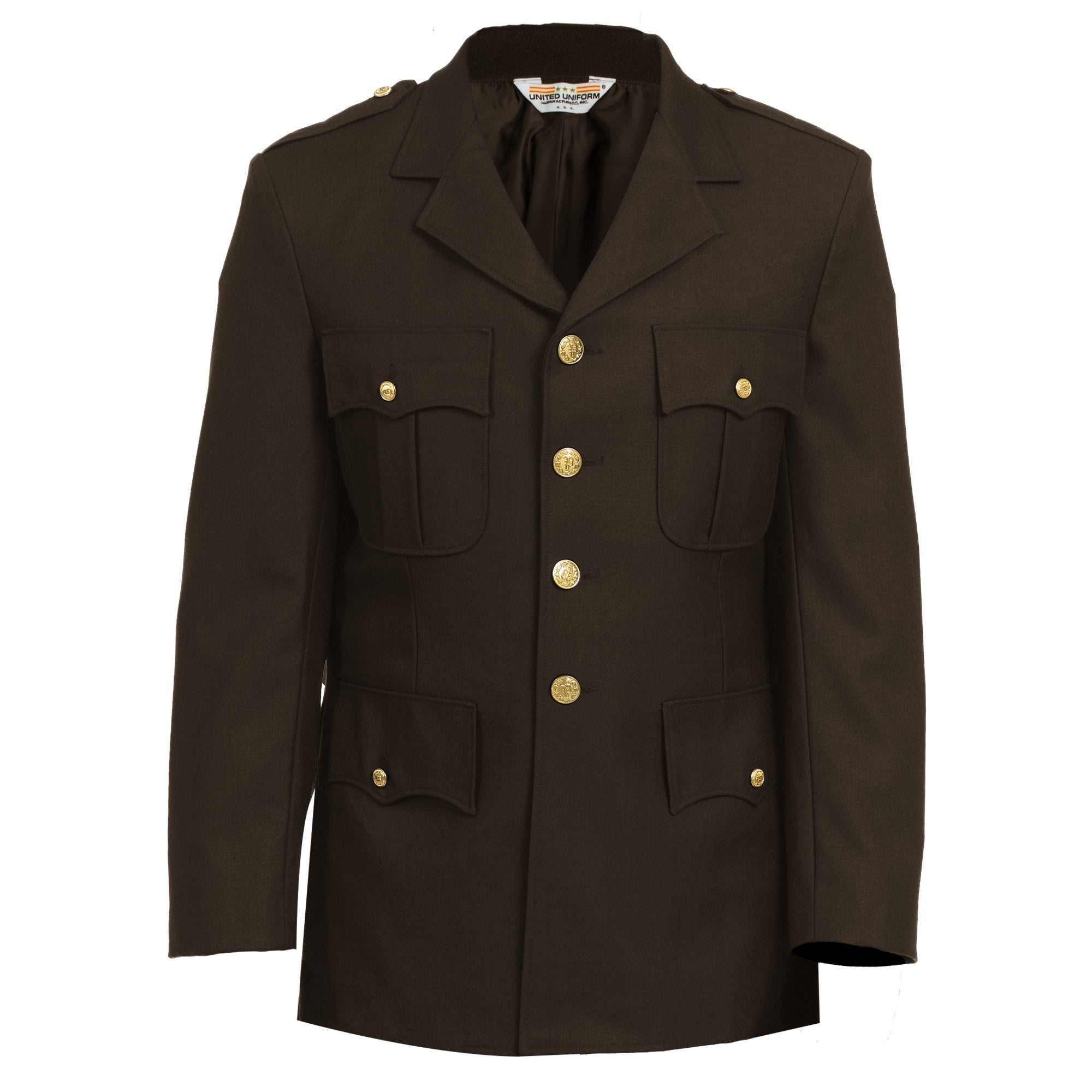 United Uniforms Single Breasted Class A Dress Coat - 55% Polyester / 45% Wool Elastique Weave