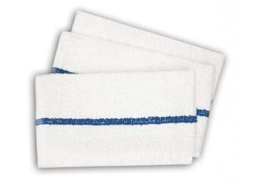 White 100% Cotton Towel With Center Stripe