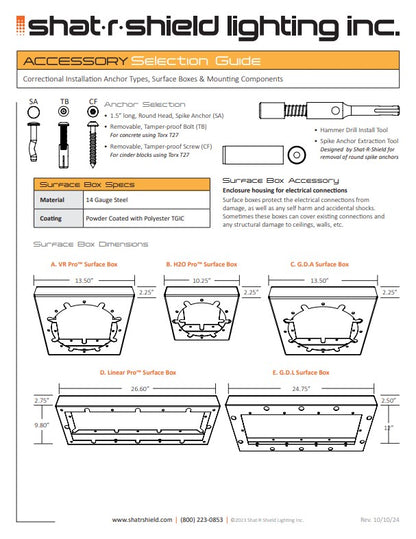 Shat-R-Shield Lighting Ironclad H2O Pro Tamper-Resistant LED Light for Correctional & Behavioral Facility Showers