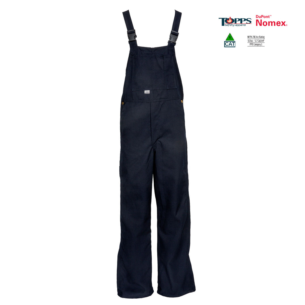 Topps Safety Apparel BO05 Nomex IIIA Unlined Bib Front Flame Resistant Overalls (HRC 1 - 5.7 cal)