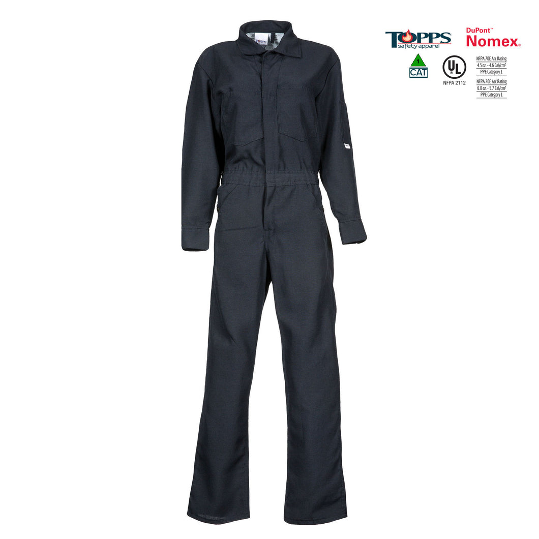 Topps Safety Apparel CO07 4.5 oz. Nomex IIIA Flame Resistant Coveralls (HRC 1 - 4.6 cal)