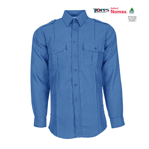 Topps Safety Apparel SH95 Flame Resistant Long Sleeve Public Safety Shirt with Epaulets - Nomex IIIA (HRC 1 - 4.6 cal)
