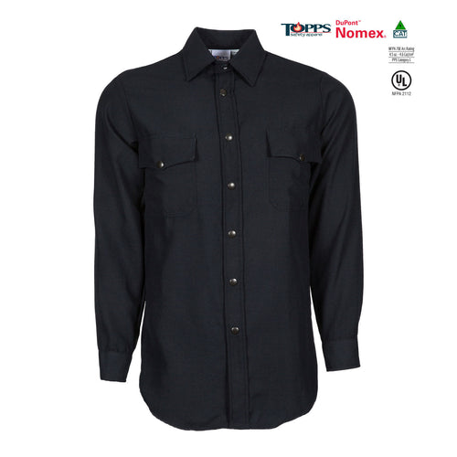 Topps Safety Apparel SH15 Long Sleeve Flame Resistant Snap-Front Shirt - Nomex IIIA (HRC 1 - 4.6 cal)