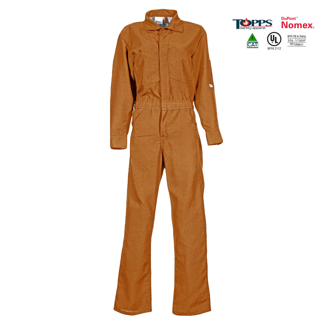 Topps Safety Apparel CO07 6.0 oz. Nomex IIIA Flame Resistant Coveralls (HRC 1 - 5.7 cal)