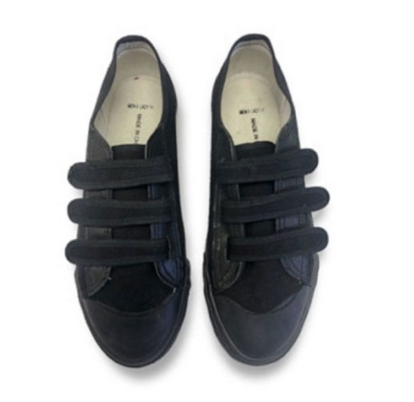 Black canvas velcro sales shoes