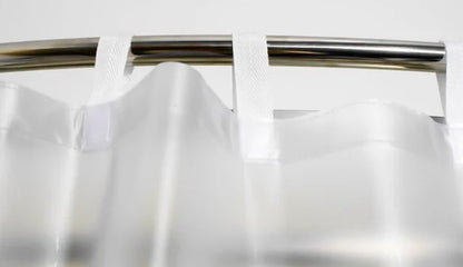 Looped Header Drapery Hookless Shower Curtain with Velcro Loop Header | Anchortex