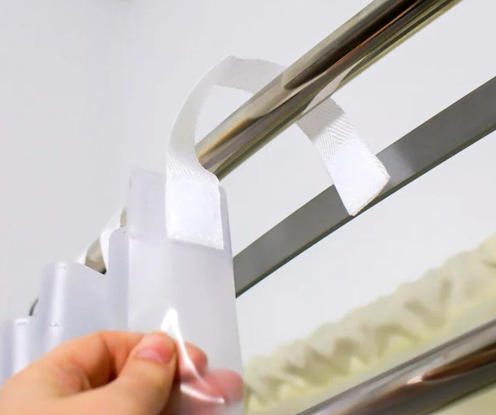 Looped Header Drapery Hookless Shower Curtain with Velcro Loop Header | Anchortex
